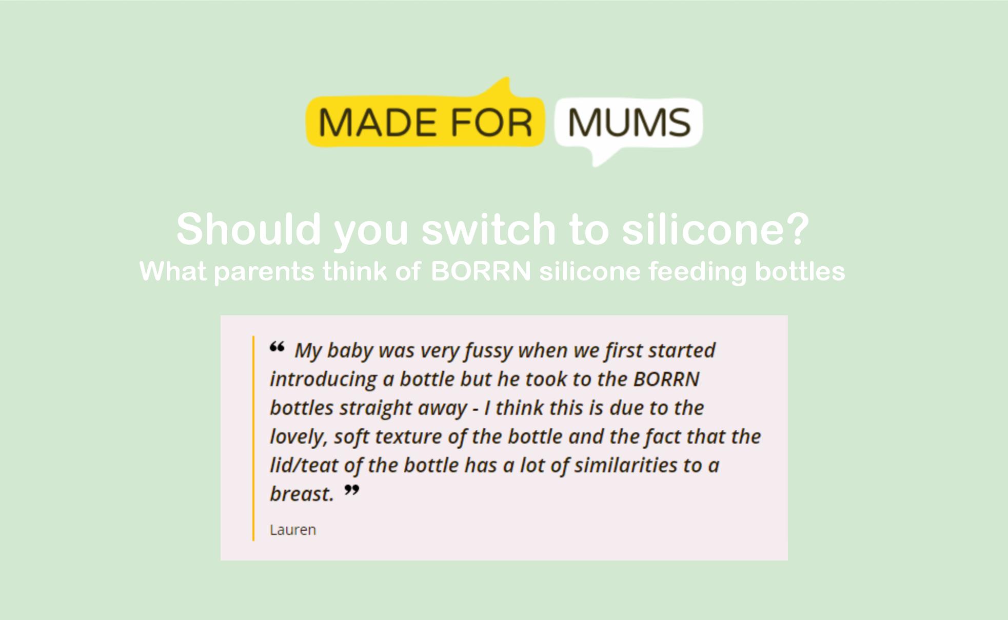 Should you switch to silicone? What parents think of BORRN silicone feeding bottles.